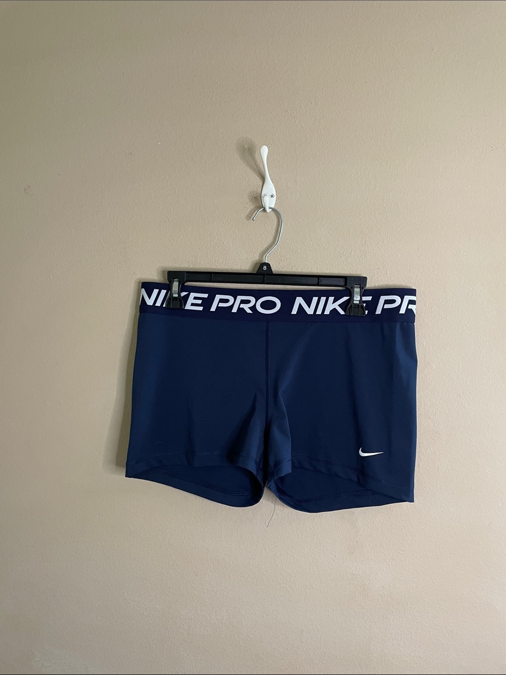 Nike Navy Blue Pro Compression Shorts with White Branding SZ Xl